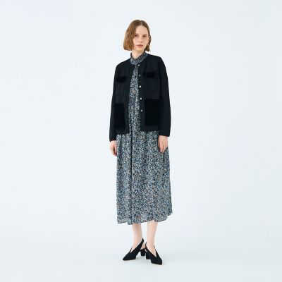 ウールポリエステルミラノリブ 4ポケットカーディガン | maison