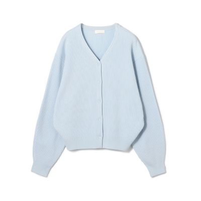 ＜maison TOMORROWLAND＞リンクスリブ　Ｖネックカーディガン