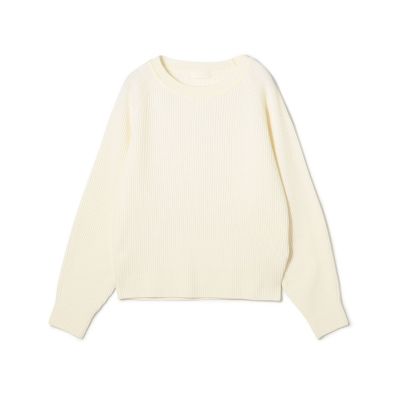 ＜maison TOMORROWLAND＞リンクスリブ　ラウンドネックプルオーバー