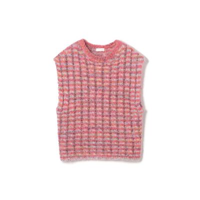 ＜maison TOMORROWLAND＞ミックスボーダー　クルーネックベスト