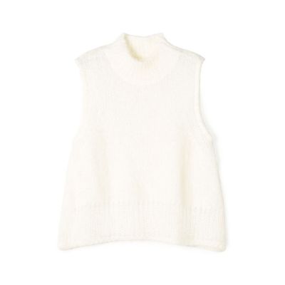 ＜maison TOMORROWLAND＞モヘヤシルクファー　ハイネックベスト