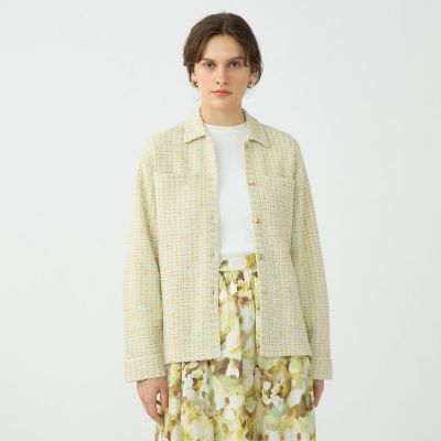 ミックスツイード シャツブルゾン | maison TOMORROWLAND/メゾン