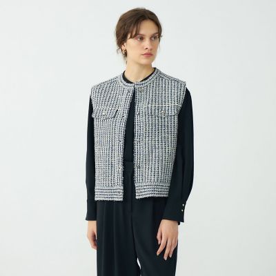 ミックスツイード ショートベスト | maison TOMORROWLAND/メゾン