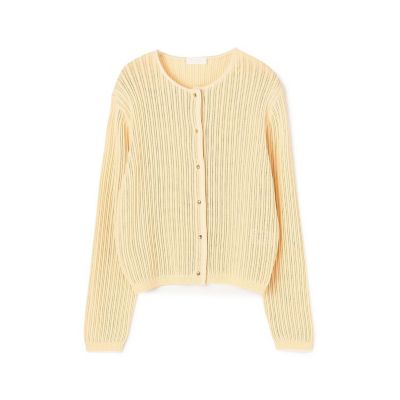 ＜maison TOMORROWLAND＞ニードルアウトリブ　クルーネックカーディガン