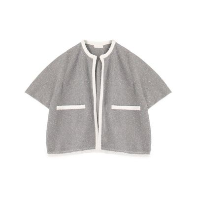 ＜maison TOMORROWLAND＞ダブルフェイスノット　ハーフスリーブカーディガン