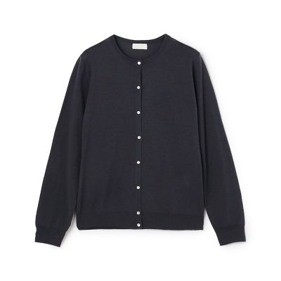 スーパーエクストラファインウール クルーネックカーディガン | maison