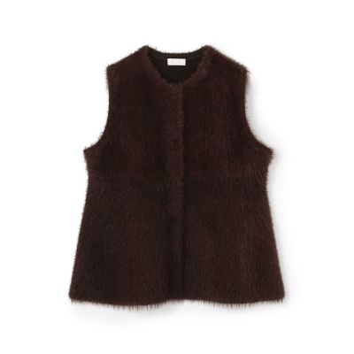 予約商品9月下旬以降順次お届け】フェザーヤーン ペプラムベスト 