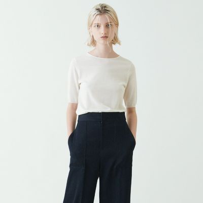 スーパーファインウール　ハーフスリーブプルオーバー