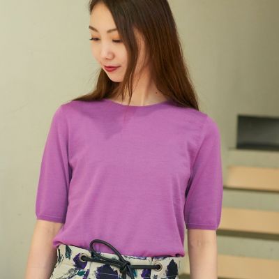 スーパーファインウール　ハーフスリーブプルオーバー