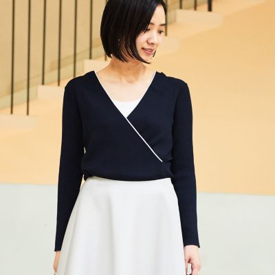 シルクポリエステルリブ　カシュクールプルオーバー