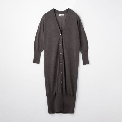 ウール　Ｖネックロングカーディガン