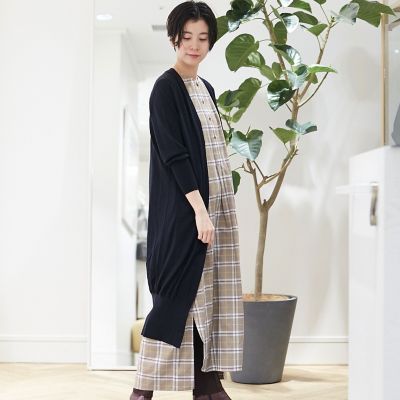 ウール　Ｖネックロングカーディガン