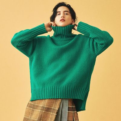 ウール混　ハイネックプルオーバー