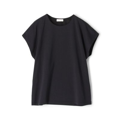 コットンポリエステルプレーティング　フレンチスリーブプルオーバー