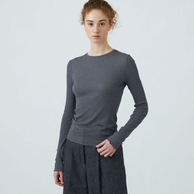 コットンシルクリブ クルーネックプルオーバー | maison TOMORROWLAND