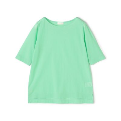 シアーコンパクトジャージー　ボートネックプルオーバー