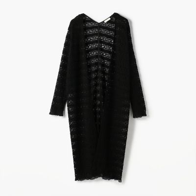 ナイロンストレッチレース　ロングカーディガン