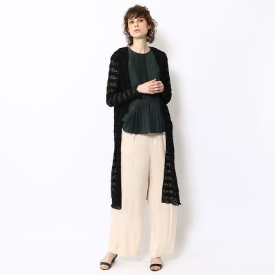 ナイロンストレッチレース　ロングカーディガン