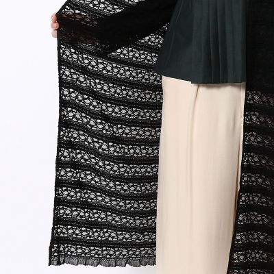 ナイロンストレッチレース　ロングカーディガン