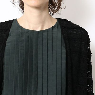 ナイロンストレッチレース　ロングカーディガン