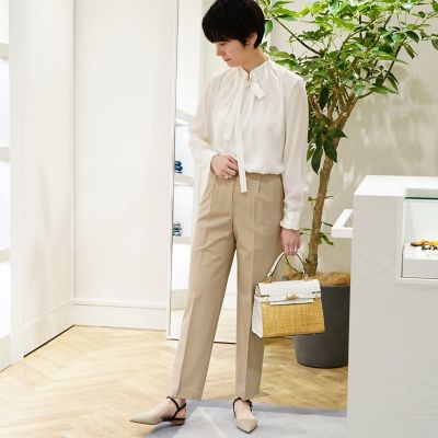 セール】 クリアストレッチトロピカル フロントタックパンツ