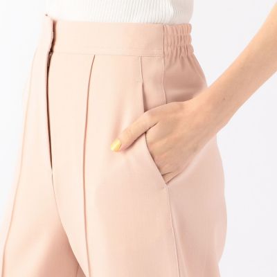 ストレッチカルゼ　ペグトップパンツ