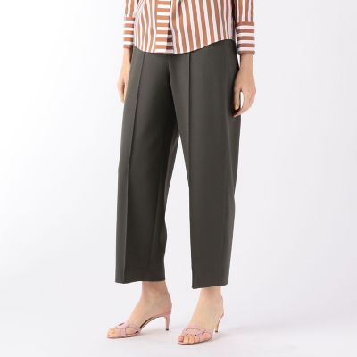 ストレッチカルゼ　ペグトップパンツ