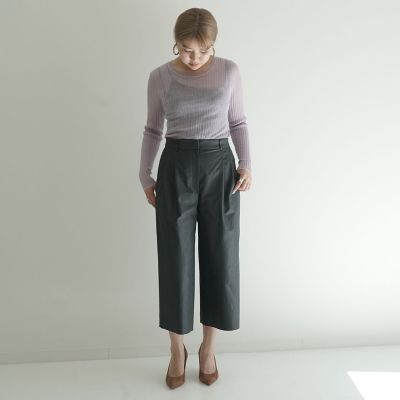 ＜maison TOMORROWLAND＞ウェットピーチツイル　フロントタッククロップドパンツ