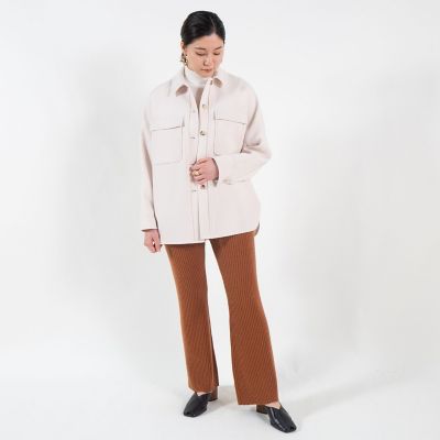 ウールセーブルカシミヤ　セミフレアパンツ