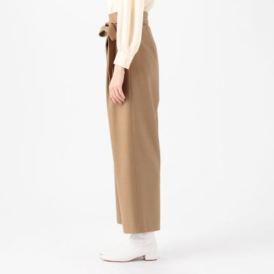 ウールサキソニー　アシンメトリータックパンツ