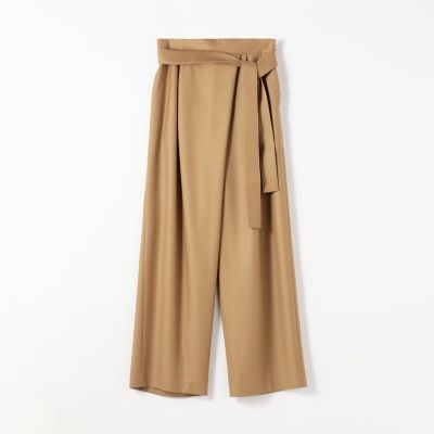 ウールサキソニー　アシンメトリータックパンツ
