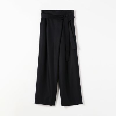 ウールサキソニー　アシンメトリータックパンツ
