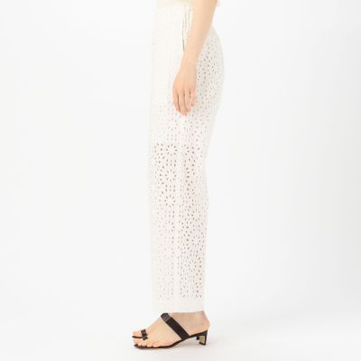 コットンカットワークレース　セミワイドパンツ