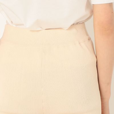 コットンストレッチリブ セミフレアパンツ | maison