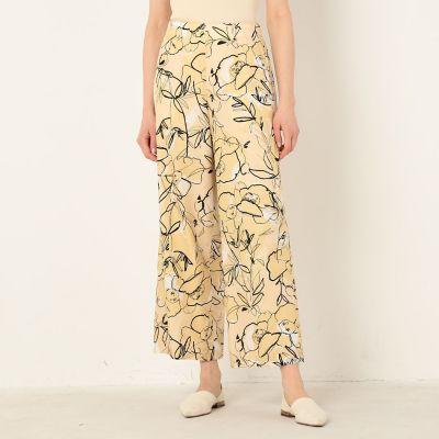 スタックフラワープリント セミワイドパンツ | maison TOMORROWLAND  
