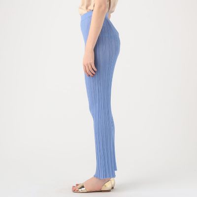 【タイムセール：６月３０日（月）午前９時３０分迄】シアーコットンナイロンリブ　ストレートパンツ