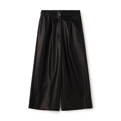 ＜maison TOMORROWLAND＞レザーライククロス　ワイドクロップドパンツ