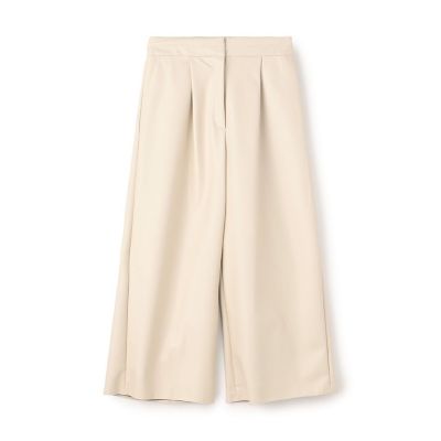 レザーライククロス ワイドクロップドパンツ | maison TOMORROWLAND