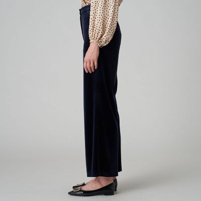 ストレッチベロア　セミワイドパンツ