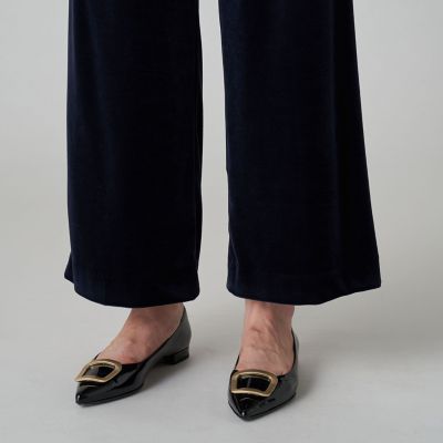 ストレッチベロア　セミワイドパンツ