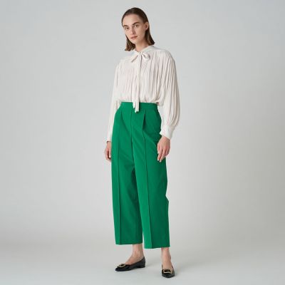 2WAYストレッチタフタ×トリコットハイテンション パンツ 2WAY】トリアセタイプライター ワイドパンツ