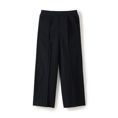 ストレッチタフタ　タックストレートパンツ