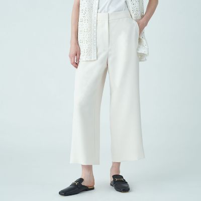 パウダリーストレッチツイル　セミワイドパンツ