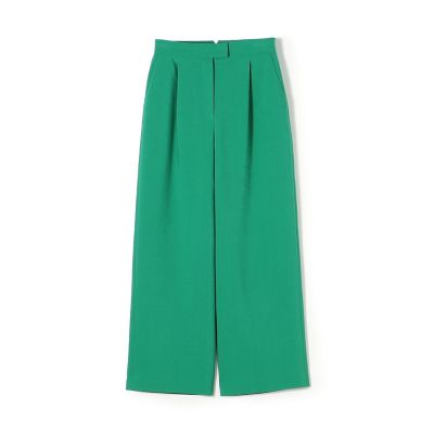 リネンレーヨンストレッチ　タックストレートパンツ