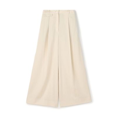 セルロースツイル　タックワイドパンツ