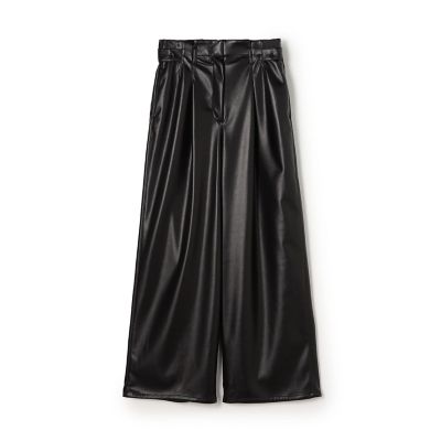 ＜maison TOMORROWLAND＞レザーライククロス　サイドタブパンツ