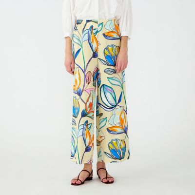 ボタニコプリント セミワイドパンツ | maison TOMORROWLAND/メゾン