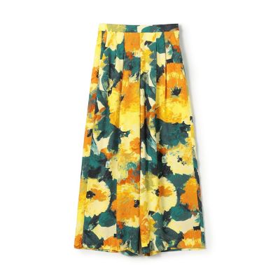 ＜maison TOMORROWLAND＞スカンブルフラワープリント　タックワイドパンツ