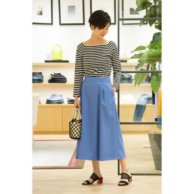 ＜maison TOMORROWLAND＞ポリエステル　アシンメトリークロップドパンツ