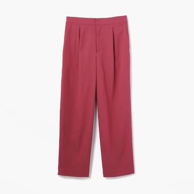 レーヨンコットンツイル フロントタッククロップドパンツ レーヨンコットンツイル フロントタッククロップドパンツ